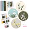 4 pcs Embroidery kit for Beginners Patterns and Instructions, DIY Adult Beginner Cross Stitch Kits, Including 2 Plastic Embroidery Hoops, 1 Pair of Scissors, Colored Threads and Needles